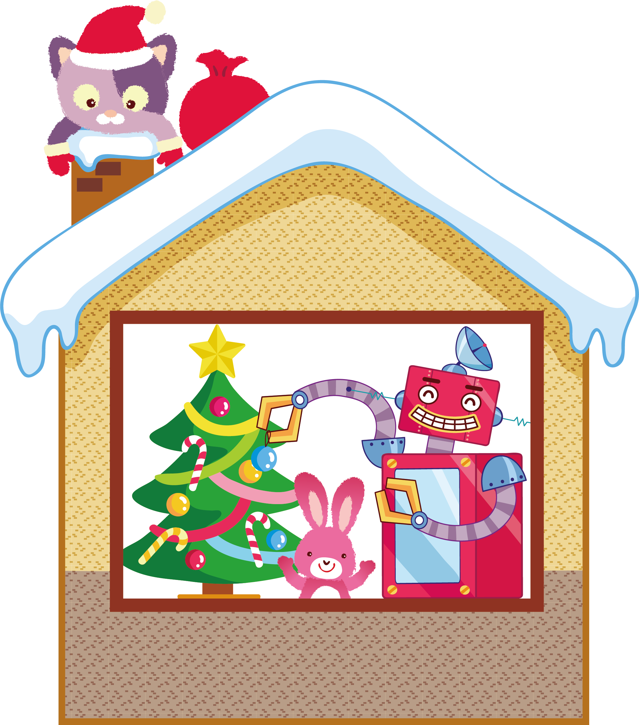 Animal Vector Christmas Cottage - Animal Vector Christmas Cottage (2233x2534)