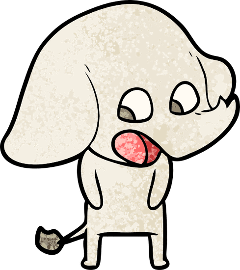 Cute Cartoon Elephant - Vector Graphics (489x550)