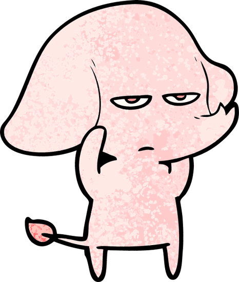 Annoyed Cartoon Elephant - Illustration (466x550)