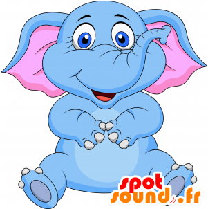 New Mascot Blue And Pink Elephant With A Very Round - Imagini Elefant Pentru Copii (300x400)