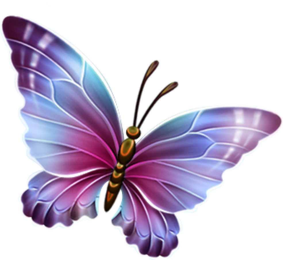 Free Butterfly Clipart Pink And Purple Butterfly Clipart - Transparent Background Butterfly Clipart (1024x1024)