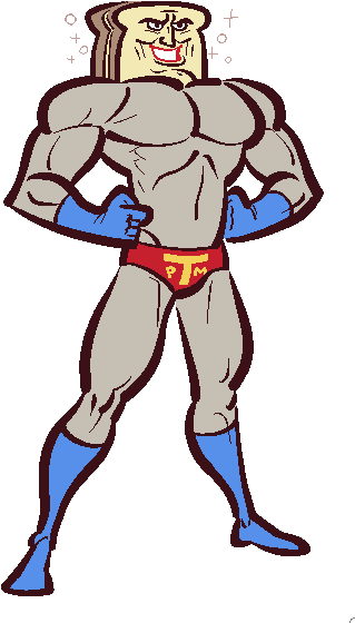 Powdered Toast Man By Cubesona - Cartoon (349x590)