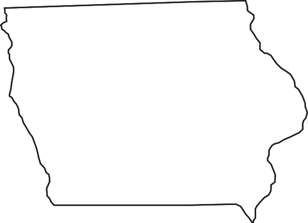 Iowa Outline Clip Art - Iowa State Outline Vector (600x434)