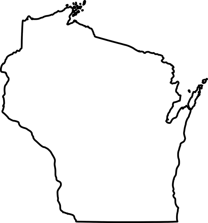 Water Shape Cliparts 10, - Blank Map Of Wisconsin (672x720)