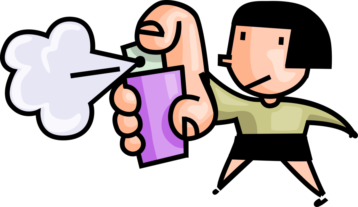 Vector Illustration Of Girl Sprays Aerosol Mace Pepper - Vector Illustration Of Girl Sprays Aerosol Mace Pepper (1209x700)