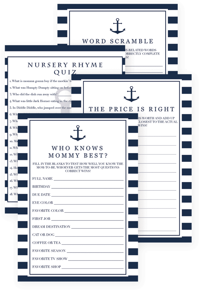 Printable Baby Shower Games For Boys By Littlesizzle - Game (819x1024)