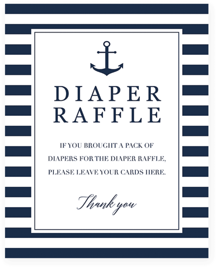Boy Shower Diaper Raffle Sign Printable By Littlesizzle - Message In A Bottle Baby Shower Template (819x1024)