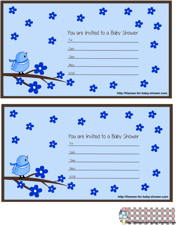 Etiquetas Para Imprimir Gratis De Pajarito Azul - Baby Shower De Pajaros De Niño (612x792)