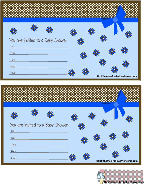 Free Printable Blue Baby Shower Invitations - Imagenes De Invitaciones Para Baby Shower De Niños (612x792)