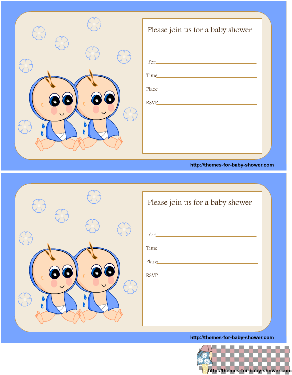 Free Printable Twin Boys Baby Shower Invitations - Wedding Invitation (612x792)