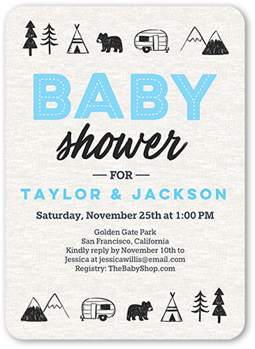 Front - Camping Baby Shower Invitations (365x500)