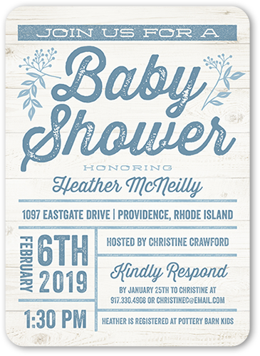 Arrival Grid Boy Baby Shower Invitation - New Baby Boy Card (365x500)