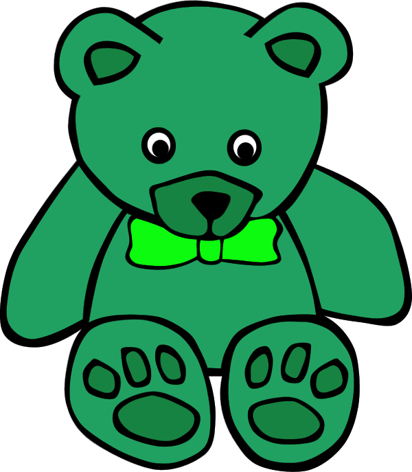 Bear Clipart Green - Green Teddy Bear Clipart (600x687)