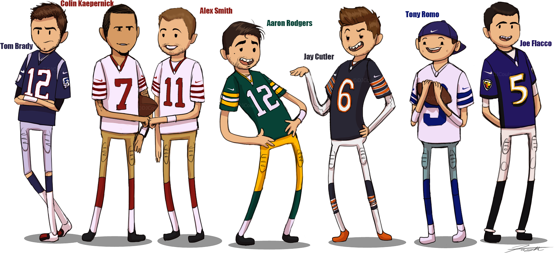Quarterback Time By Djcoulz On Deviantart - All Nfl Quarterbacks (1834x849)