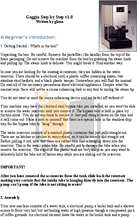 Gaggia Coffee Maker New Baby Dose Pdf Page Preview - Document (612x792)