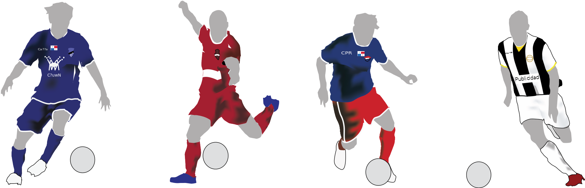Drawings Of Football Players 22, Buy Clip Art - Arabe Unido De Colon (2000x635)