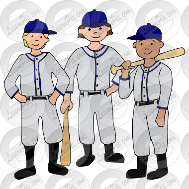 Pin Team Clipart - Cartoon Baseball Team (380x380)