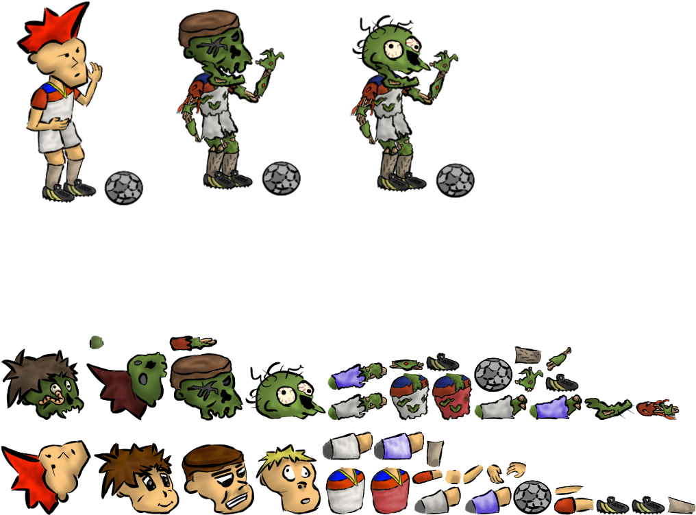 Zombie Clipart Soccer - Zombie Assets (1024x768)