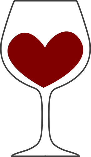 Love Of Red Wine - Wine Glass Clipart (290x500)