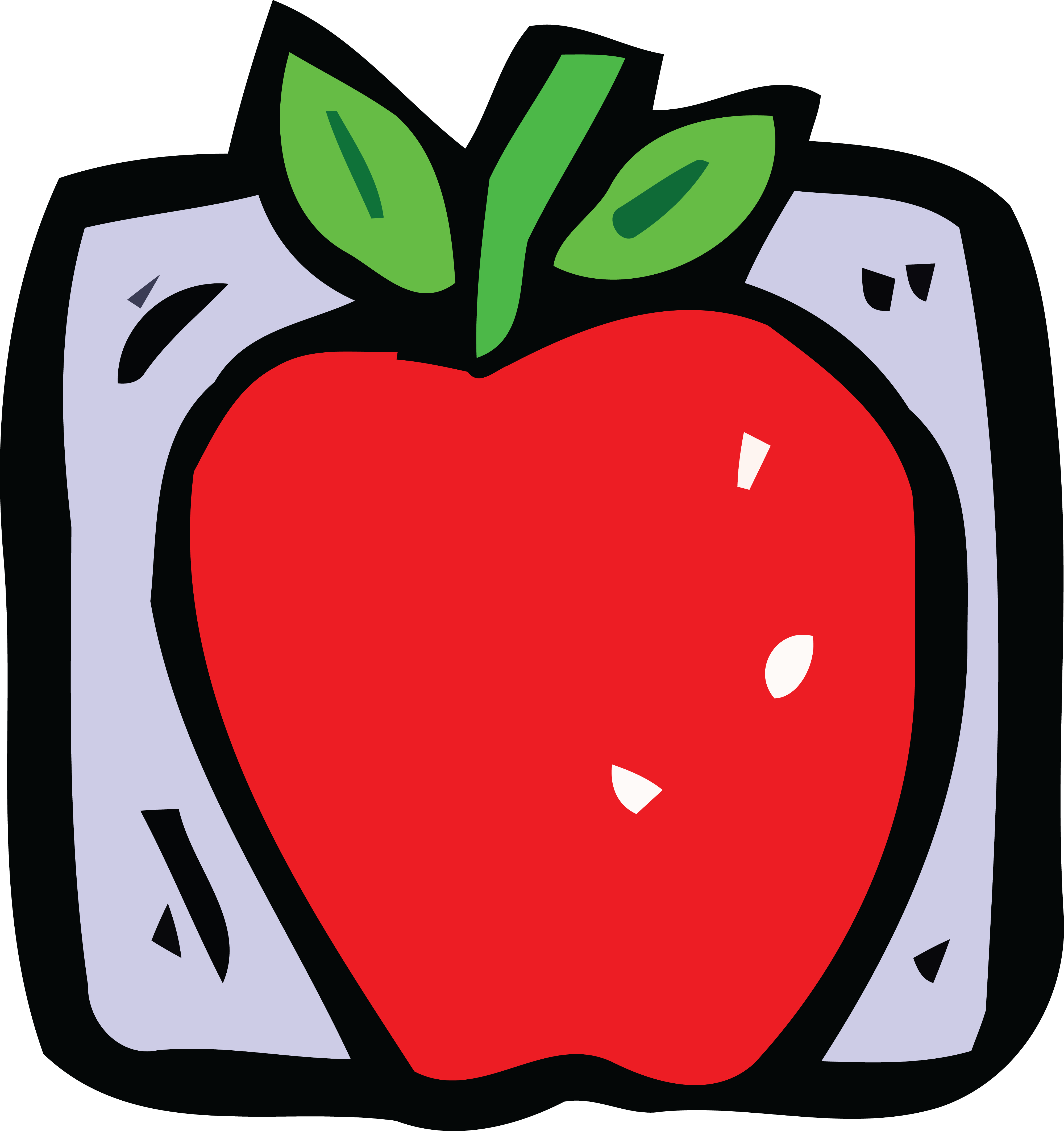 Free Clipart Of A Red Apple - Fresh Apple. Large Tote Bag, Adult Unisex, Natural, (4000x4250)