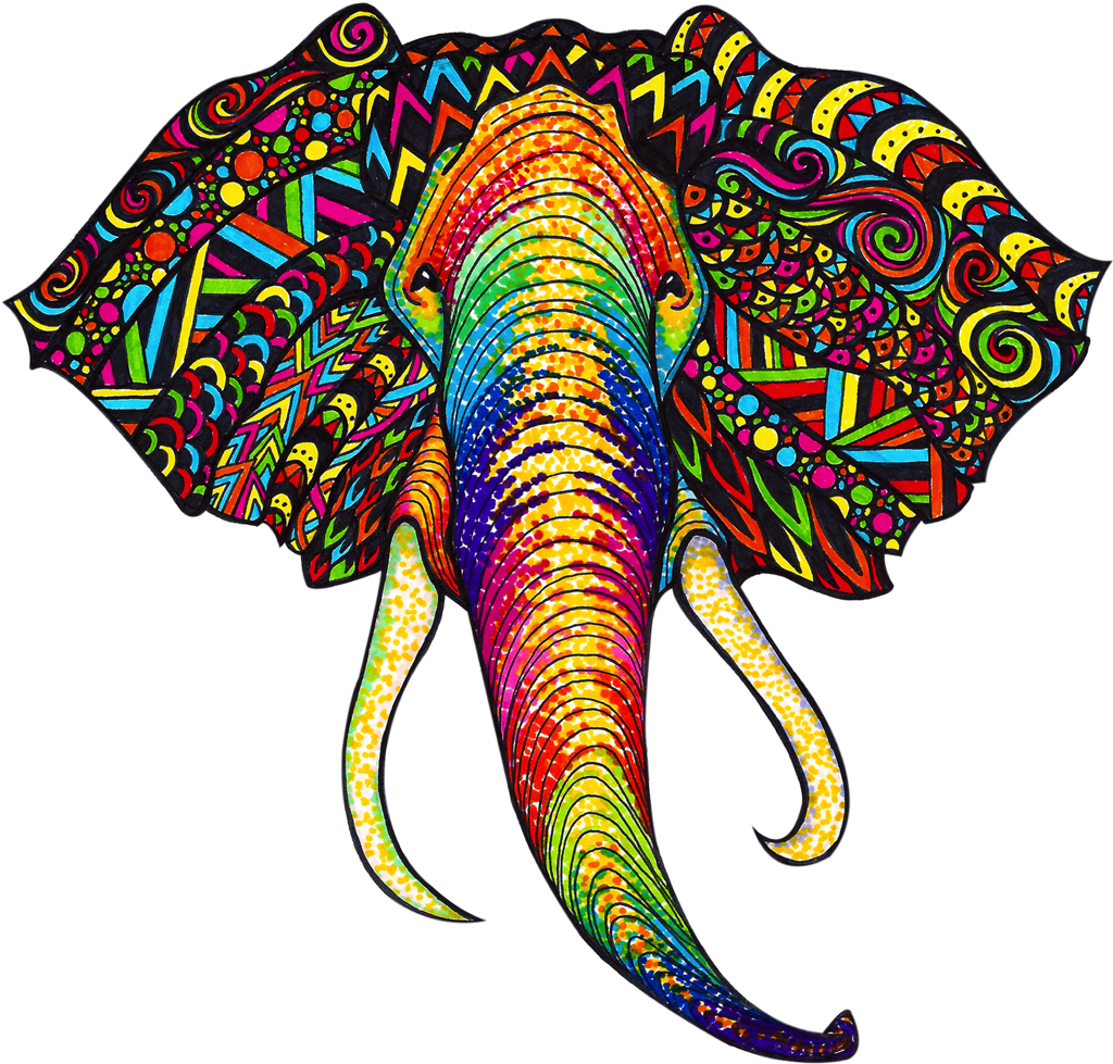 Tribal Animals - Britney Trezzo - Colorful Tribal Animals (1024x1008)