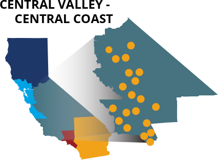 Central Valley, Coast, Mother Lode Regions - Designs Direct Pied Piper Creative California State (426x312)
