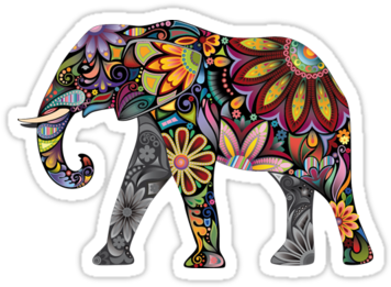 A Colourful Elephant - Elephant Artisic Print 12 X 18 Aluminum Sign (375x360)