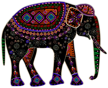 Elephant Metallizer Glass Art Factory Elep - Mosaic Elephant (414x340)