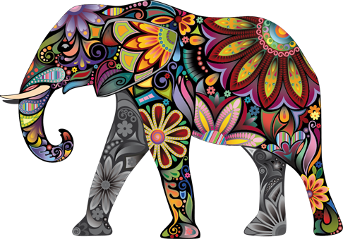 Publicat De Eu Ciresica La - Indian Painted Elephants (486x339)