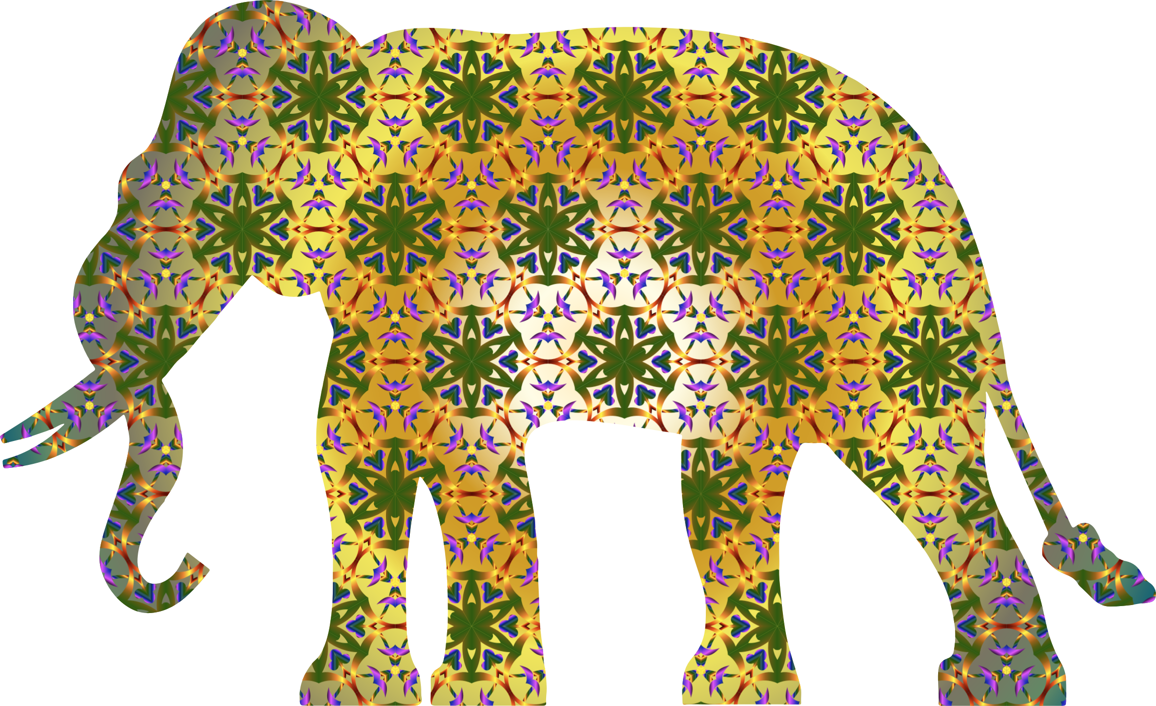 This Free Icons Png Design Of Psychedelic Pattern Elephant - Elephant Pattern Png (2324x1420)