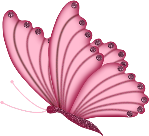 Light Pink Butterfly Clip Art - Pink Butterflies Clipart (484x445)