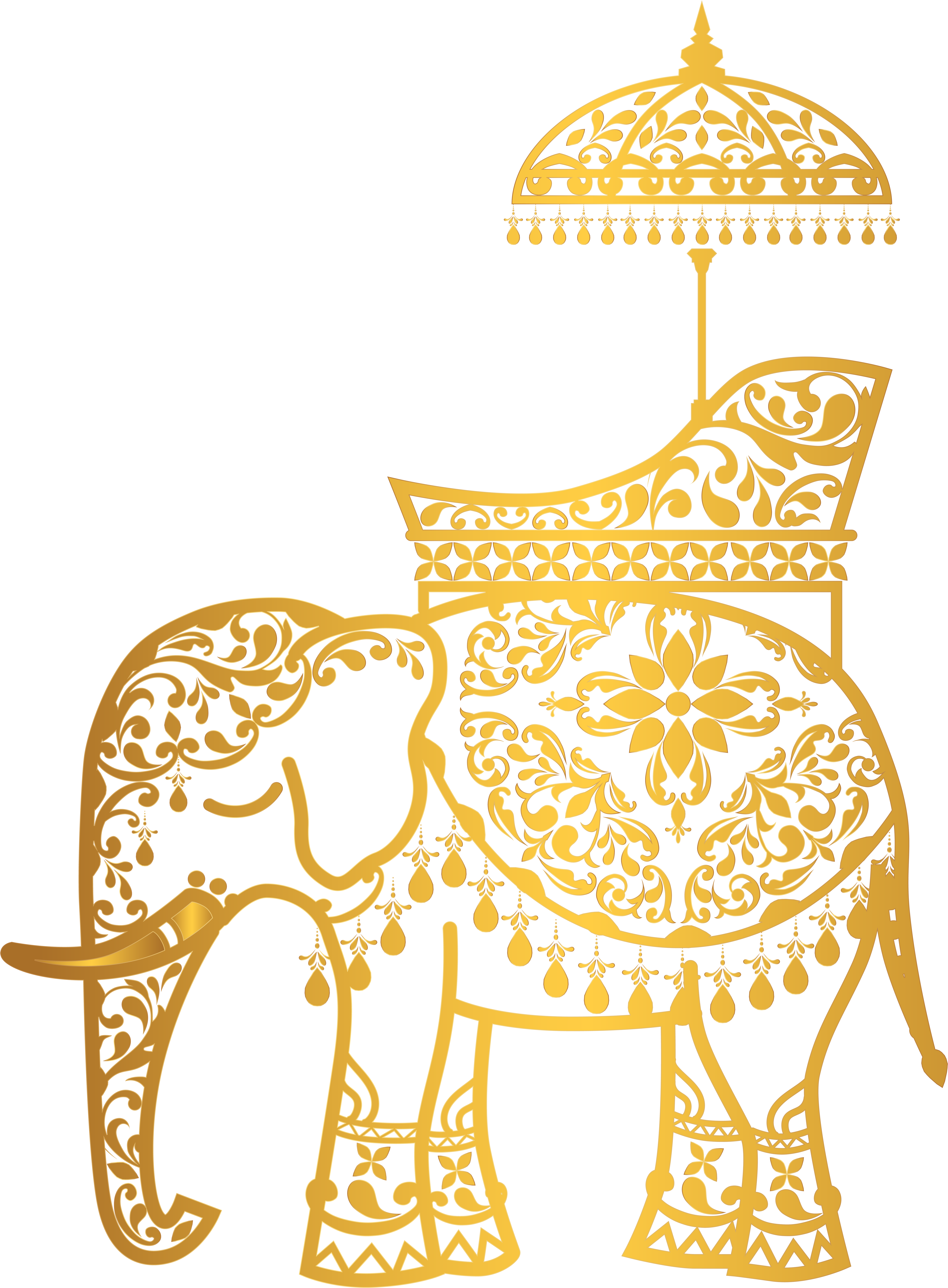 Surprising Indian Elephant Clipart Gold Png Clip Art - Indian Elephant Transparent Background (5895x8000)