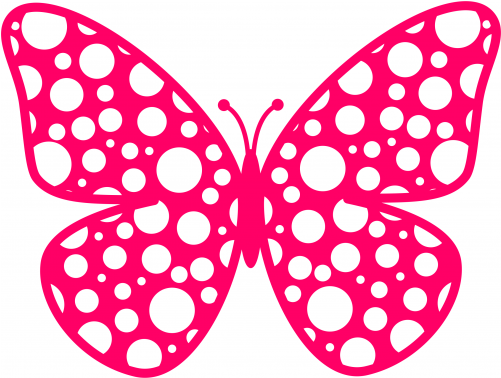 Butterfly Polka Dot Free - Butterfly With Polka Dots (500x500)