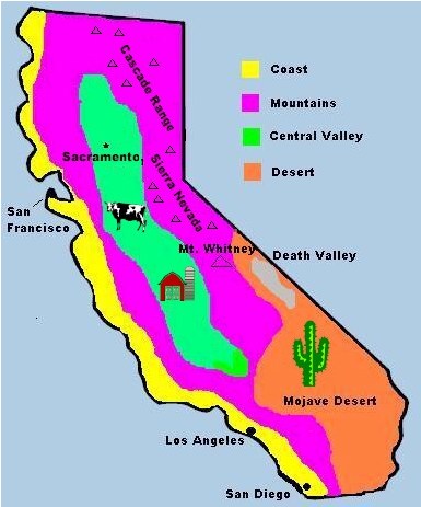 There Are 4 Different Types Of Regions In California - Different Climates In California (605x518)