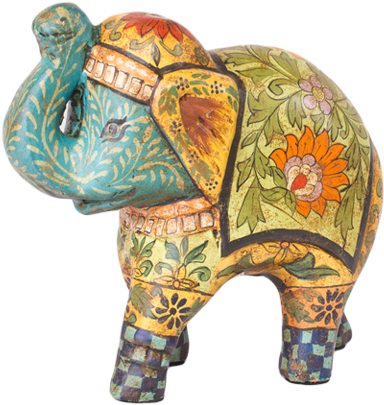 Terracotta Elephant Hand Painted - Terracotta (480x480)