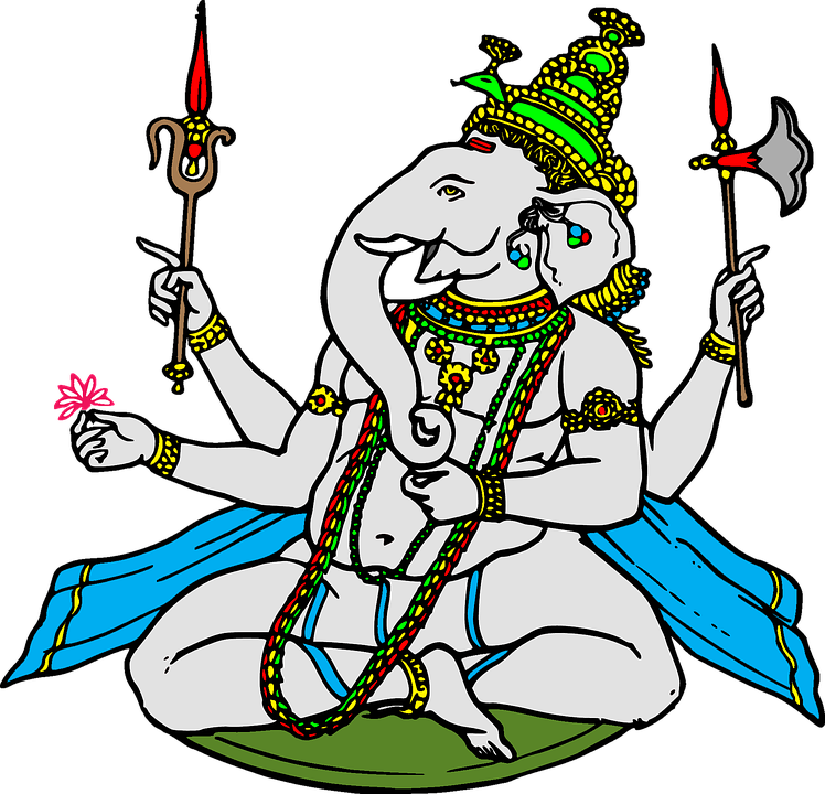 Elephant, Ganesha, Indian, Hindu, God, Religion, Animal - Religion India Png (748x720)