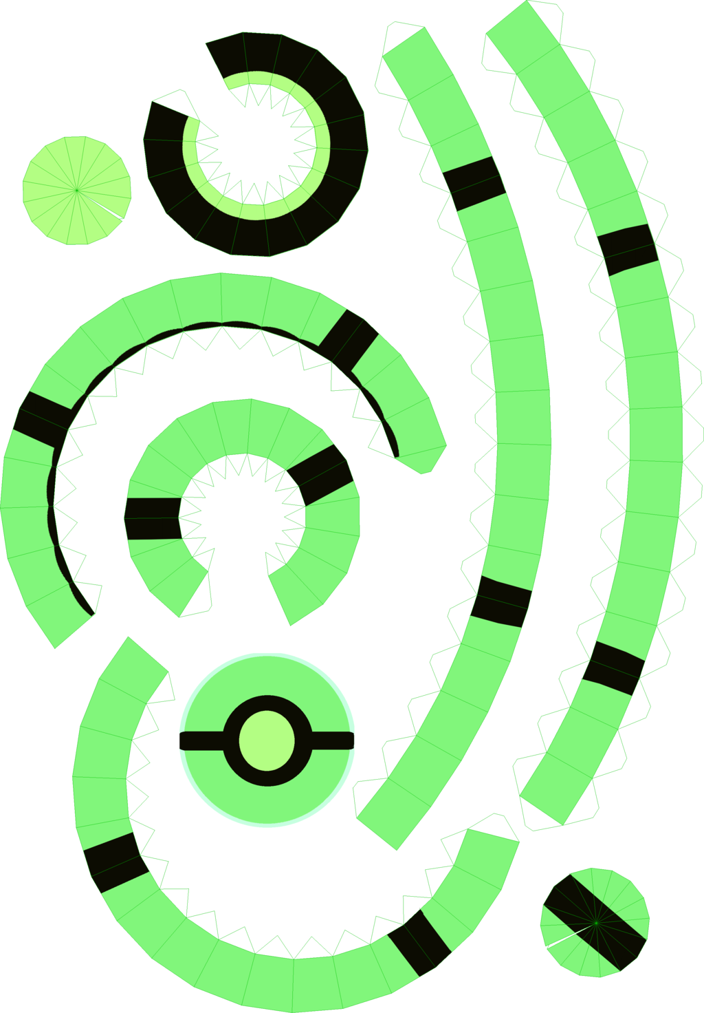 Topaz66 6 0 Centipeetle Papercraft Template By Topaz66 - Steven Universe Centipeetle Gems (1024x1472)