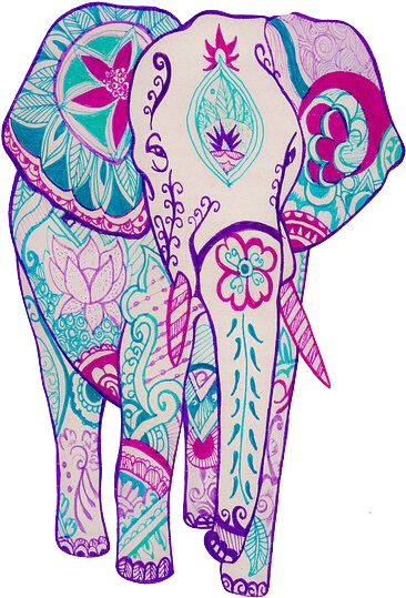 Elephant, Art, And Wallpaper Image - Colorful Indian Elephant Drawing (425x565)