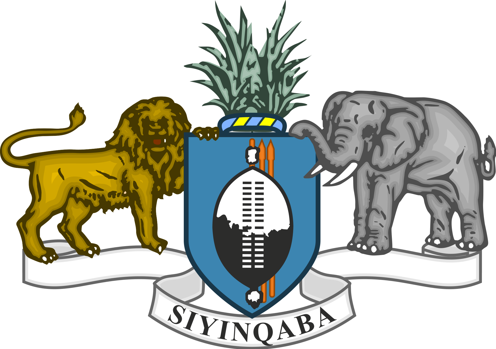 Open - Swaziland Coat Of Arms (2000x1405)