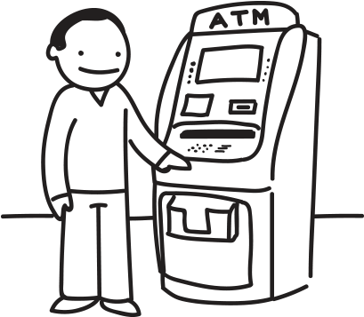 Atm Clipart Black And White - Atm Machine Clip Art (420x420)