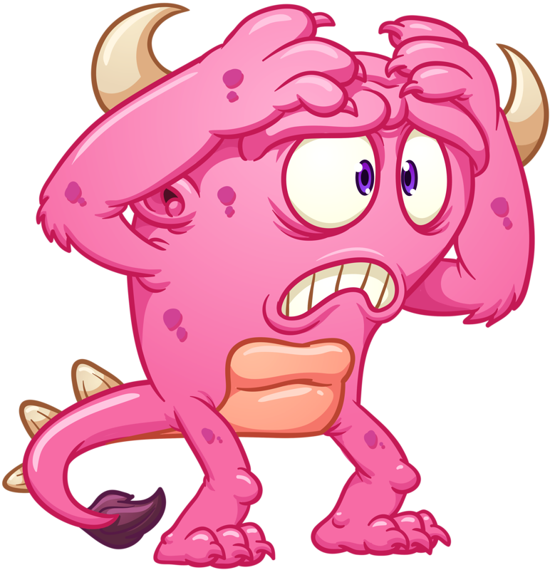 Cartoon Clip Art - Pink Monster (772x800)