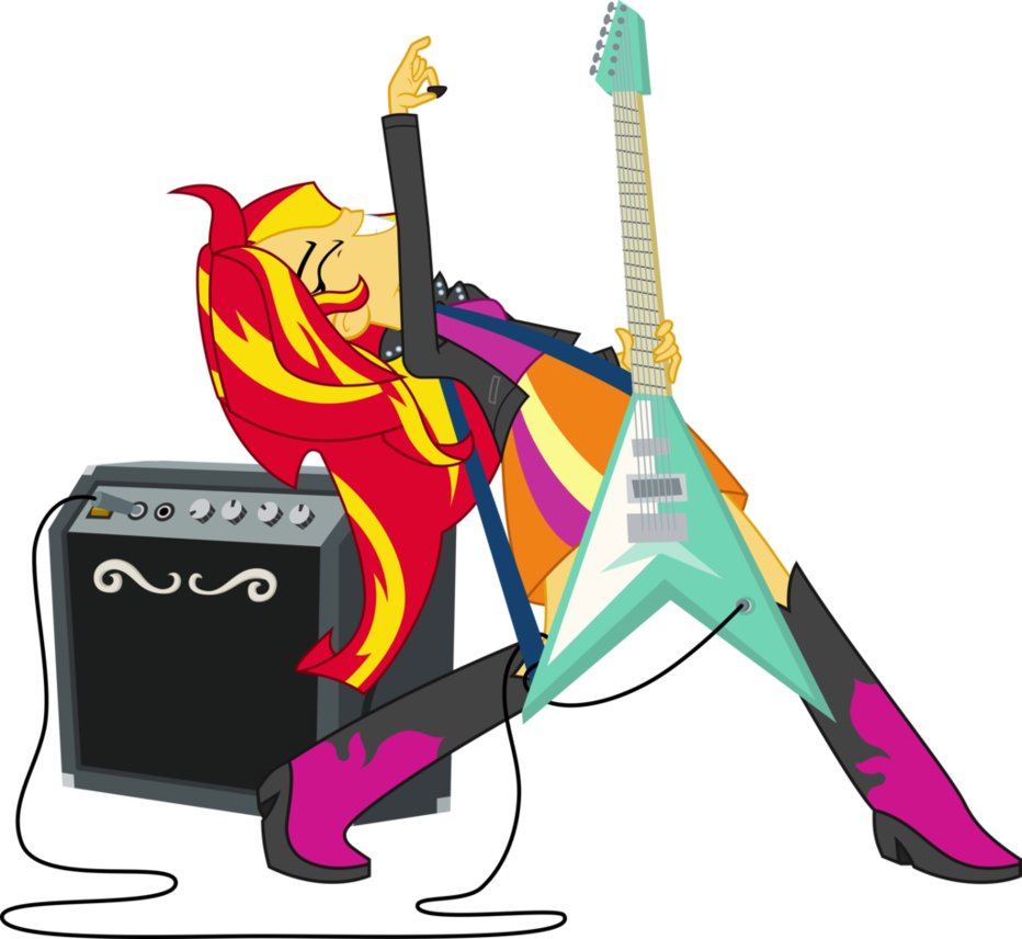 Rainbow Dash - Mlp Eg Sunset Shimmer Play Guitar (932x856)