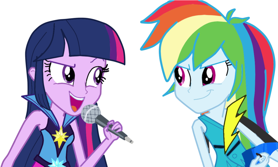 Twilight And Rainbow Dash - Cartoon (1024x571)