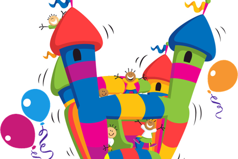 Party Rentals - Bounce House Clip Art (800x536)
