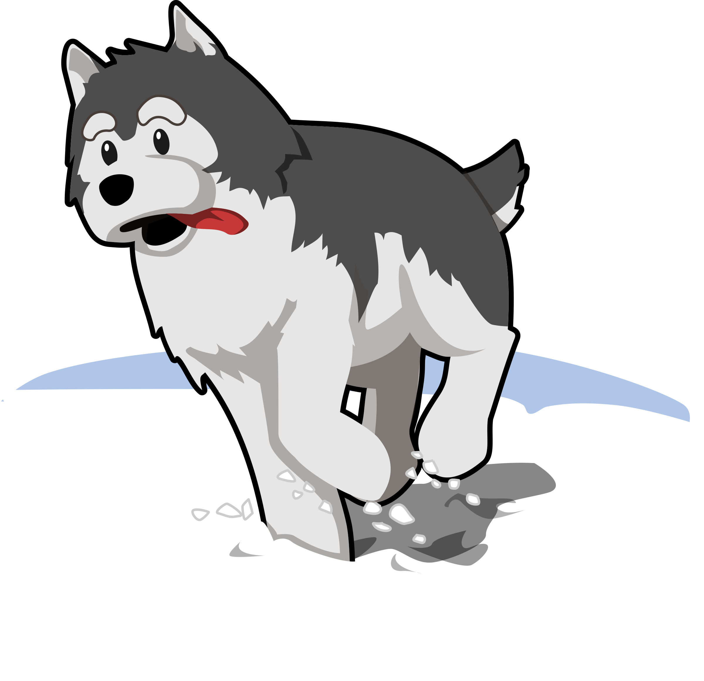 Husky Art Clipartist - Running Husky Clipart (2400x2321)