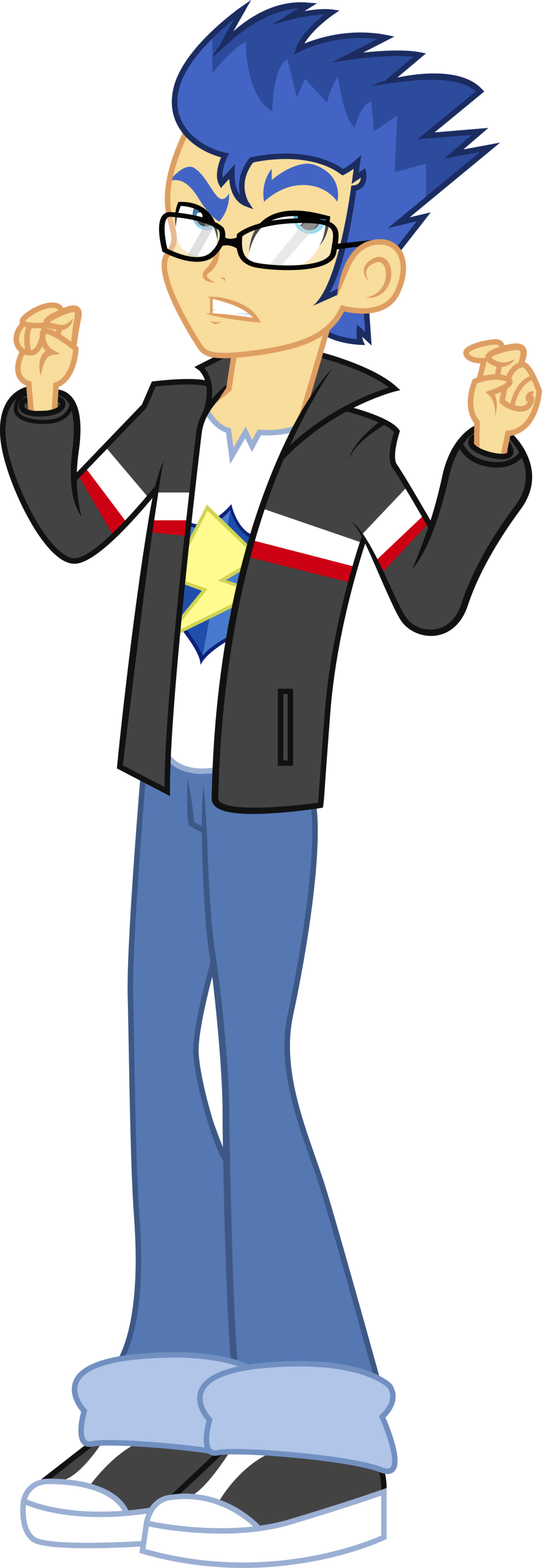 [eqg] Flash With Glasses By Paulysentry - Flash Sentry With Glasses (1024x2963)