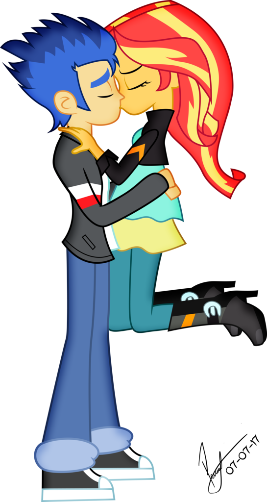 #1481282 - Equestria Girl Flash Sentry Kiss Sunset Shimmer (5190x9755)