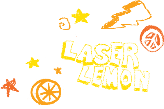 Lazer Lemon And Doodles Drawn In Yellow Crayon - Crayon (564x376)