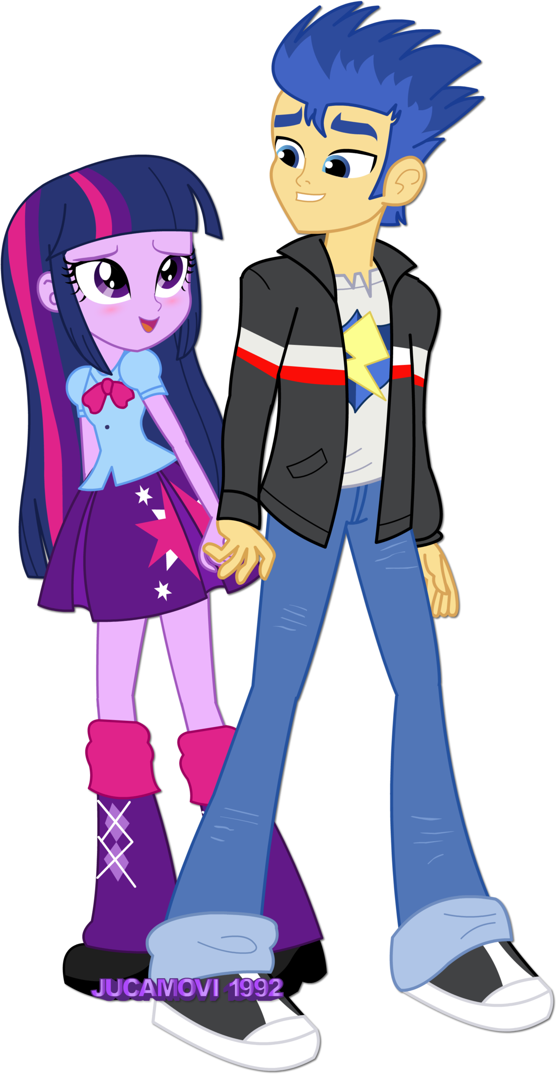 Flash Sentry And Twilight Sparkle Human - Cartoon (1600x2263)
