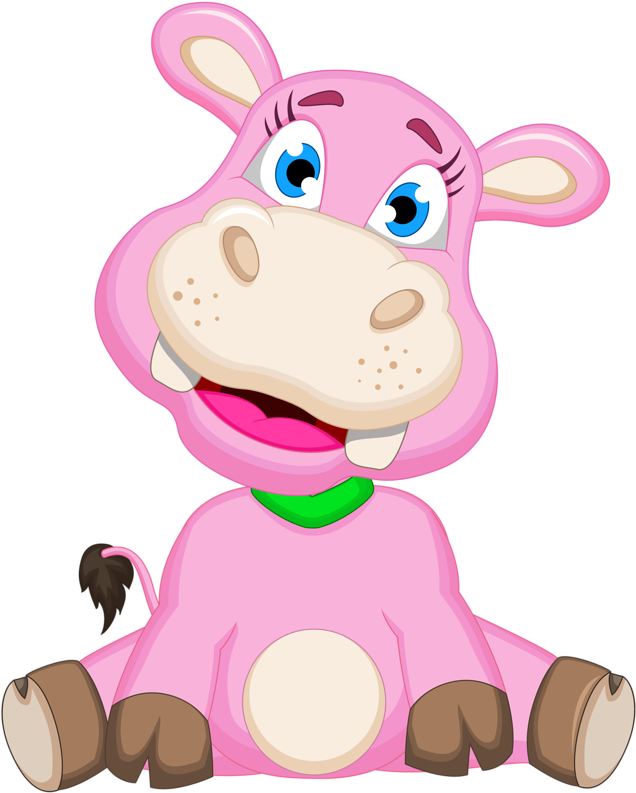 Pink Hippo - - Hippopotamus (649x800)